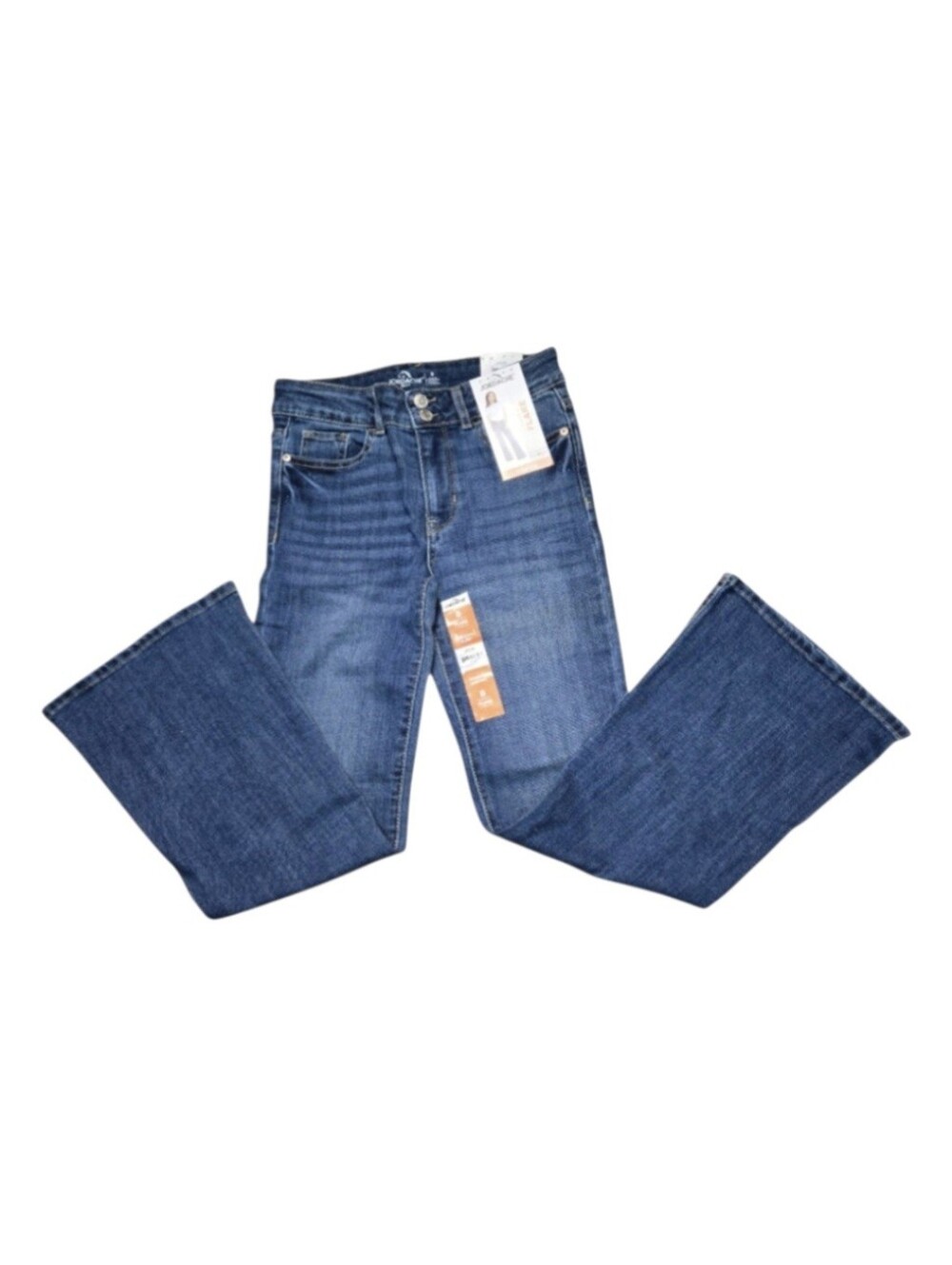 Jordache High Rise Stretch Flare Jeans in Medium Enzyme, Size: 8 Girls NWT!